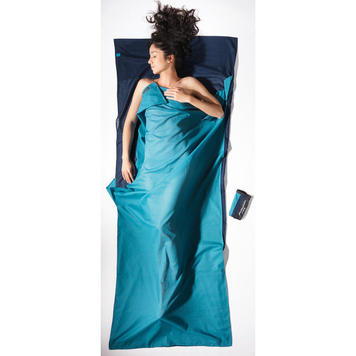 Cocoon - TravelSheet Sovlakan Egyptian Cotton - Tuareg/Laguna Blue - Vildmarksexperten