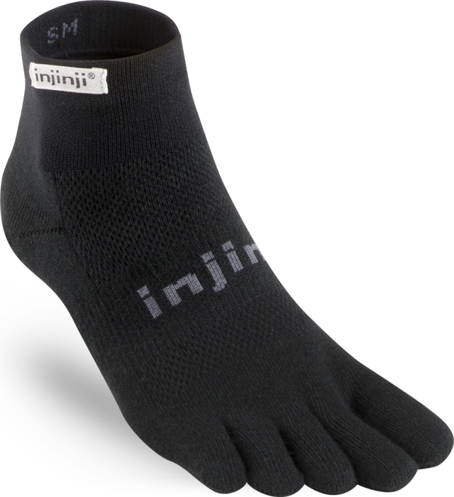 Injinji - Run Lightweight Mini-Crew Xtralife Tåstrumpor Unisex - Black